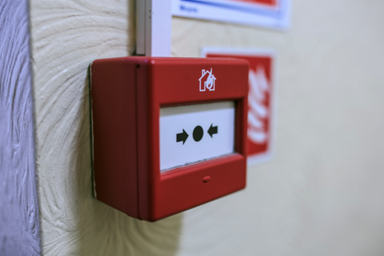 Fire alarm services system button