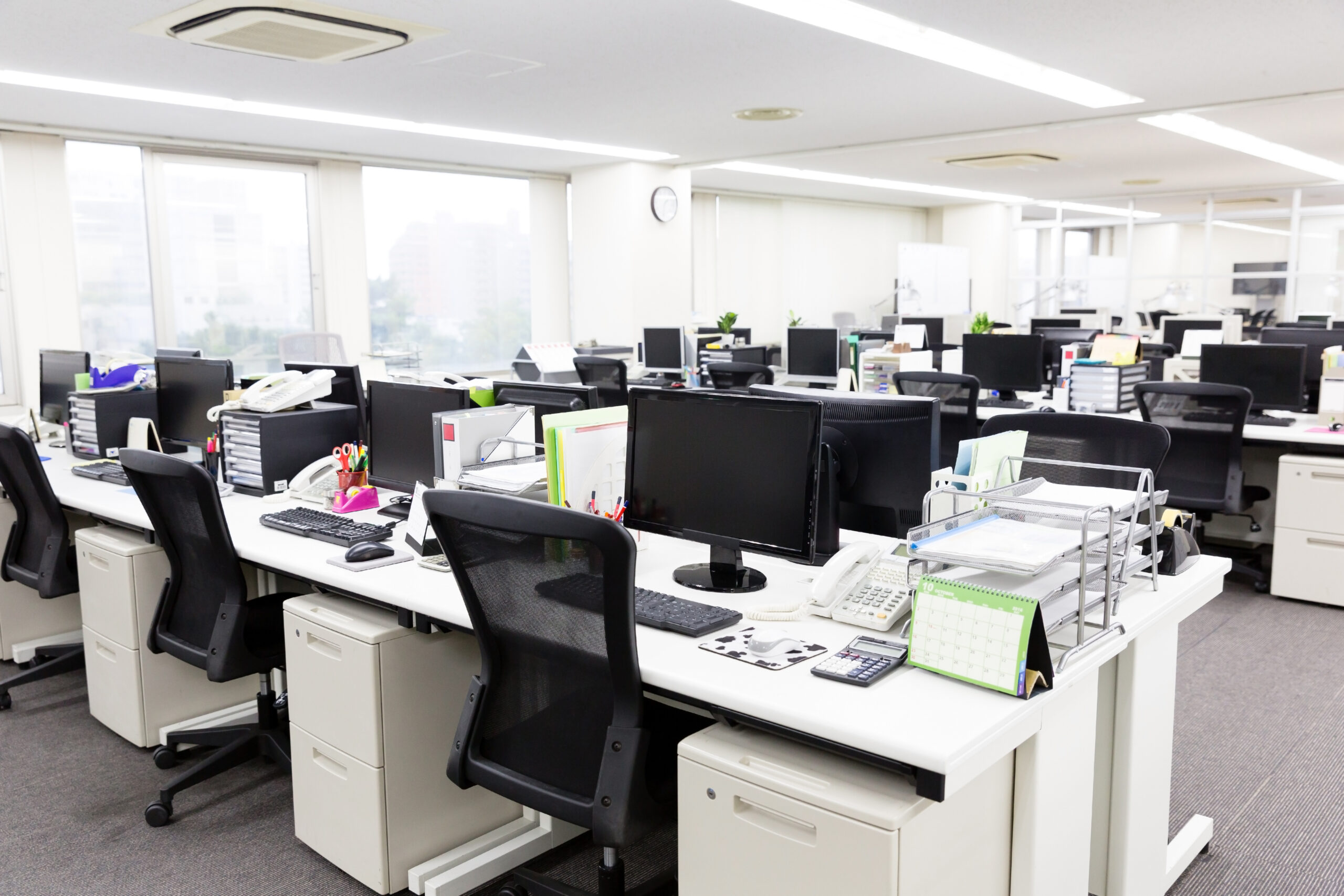 Office with desks and chairs